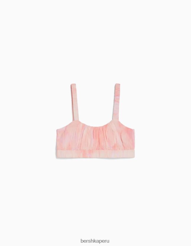 multicolor Bershka mujer top bralette de crepé con tiras 806J6B848