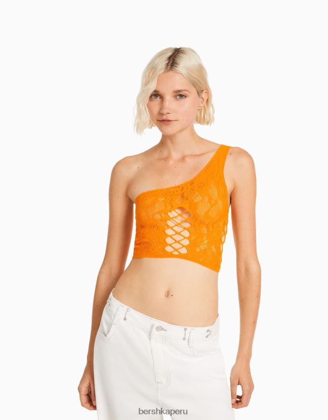 naranja Bershka mujer parte superior sin costuras 806J6B806