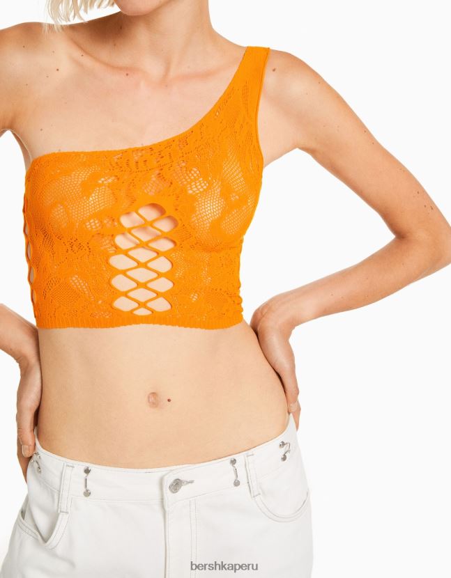 naranja Bershka mujer parte superior sin costuras 806J6B806