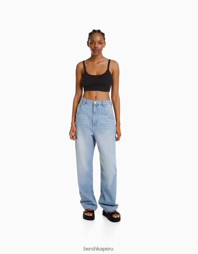 negro Bershka mujer camiseta sin mangas corta 806J6B2023