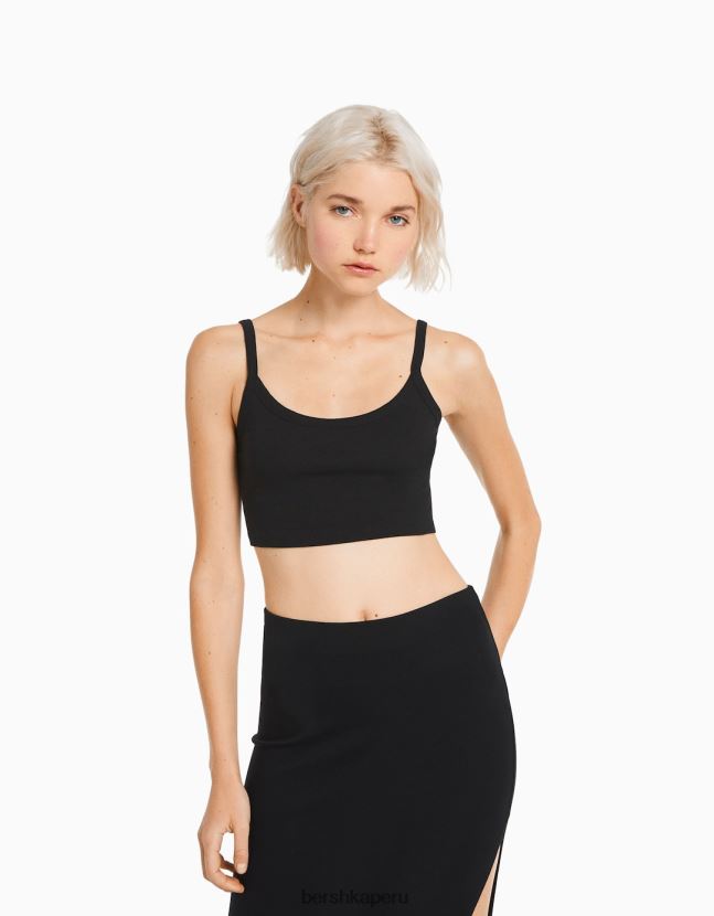 negro Bershka mujer camiseta sin mangas corta 806J6B816