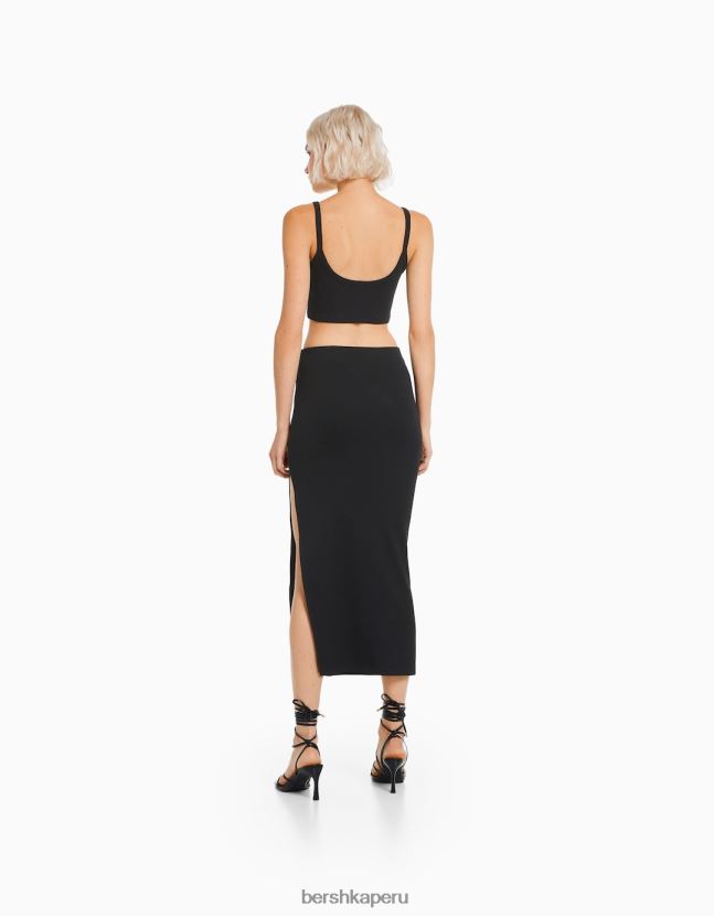 negro Bershka mujer camiseta sin mangas corta 806J6B816