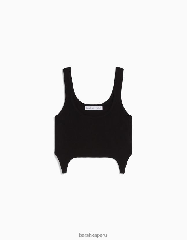 negro Bershka mujer camiseta sin mangas de punto 806J6B873
