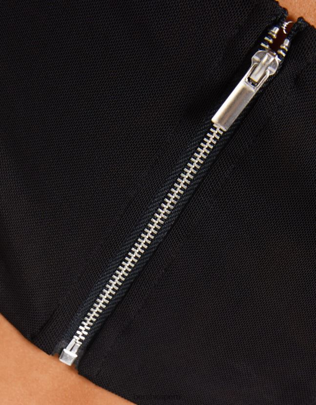 negro Bershka mujer corsé de satén con tiras 806J6B795