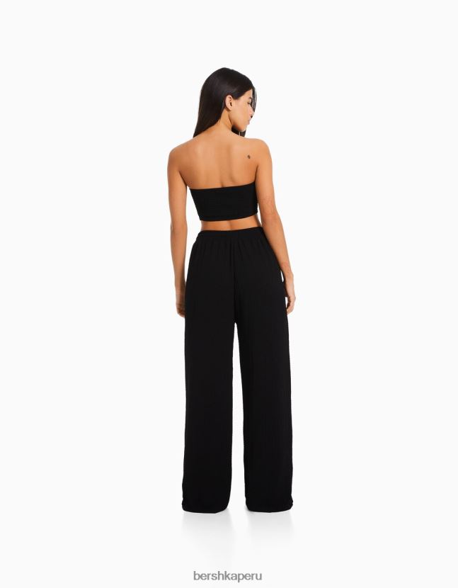 negro Bershka mujer corsé top bandeau 806J6B703
