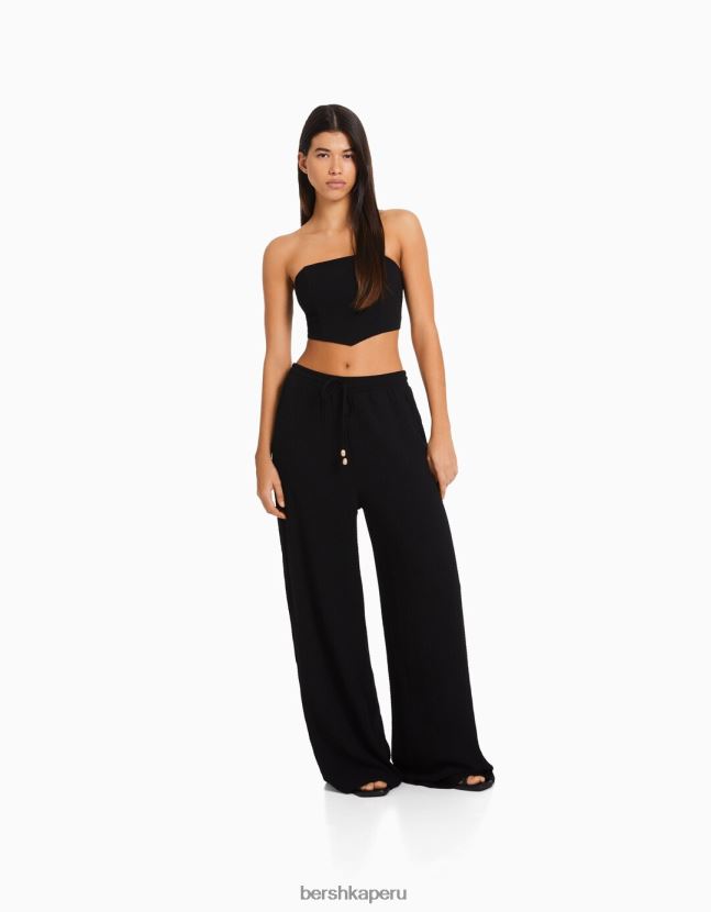 negro Bershka mujer corsé top bandeau 806J6B703