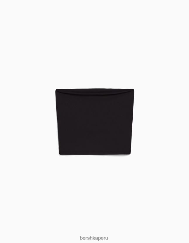 negro Bershka mujer parte superior bandeau 806J6B662