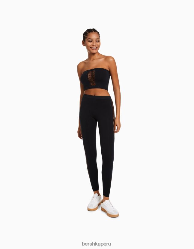 negro Bershka mujer top bandeau sin costuras 806J6B825