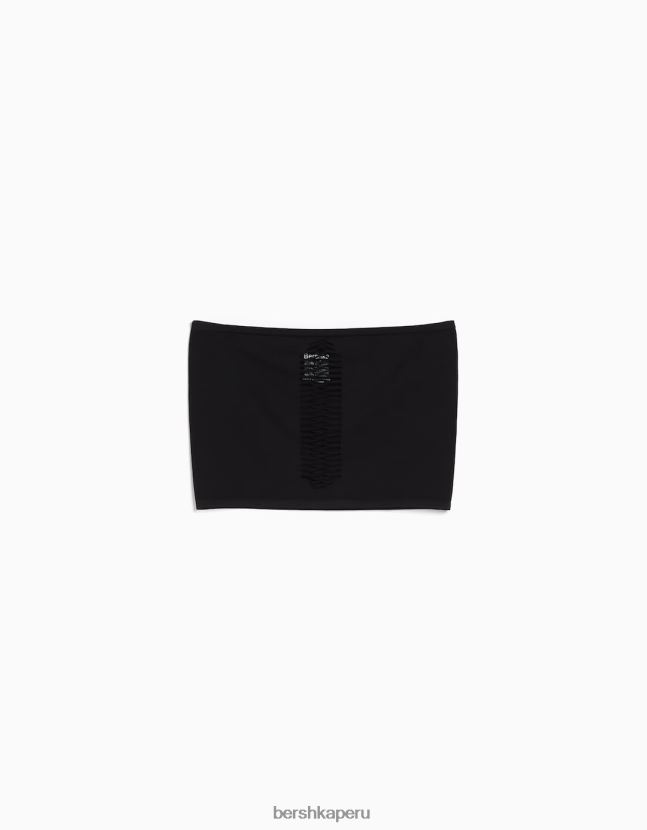 negro Bershka mujer top bandeau sin costuras 806J6B825