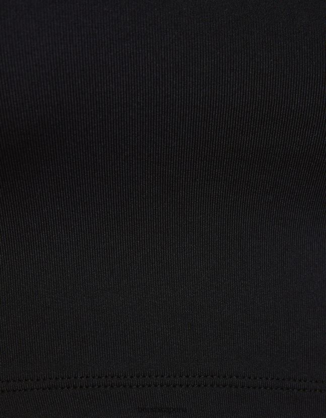 negro Bershka mujer top corto asimétrico con tirantes 806J6B750