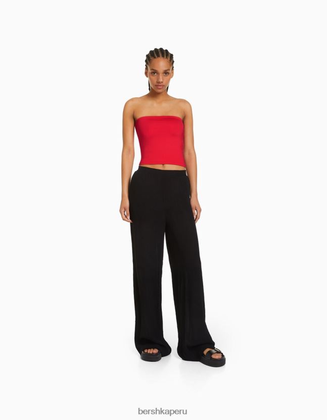 rojo Bershka mujer parte superior bandeau 806J6B665