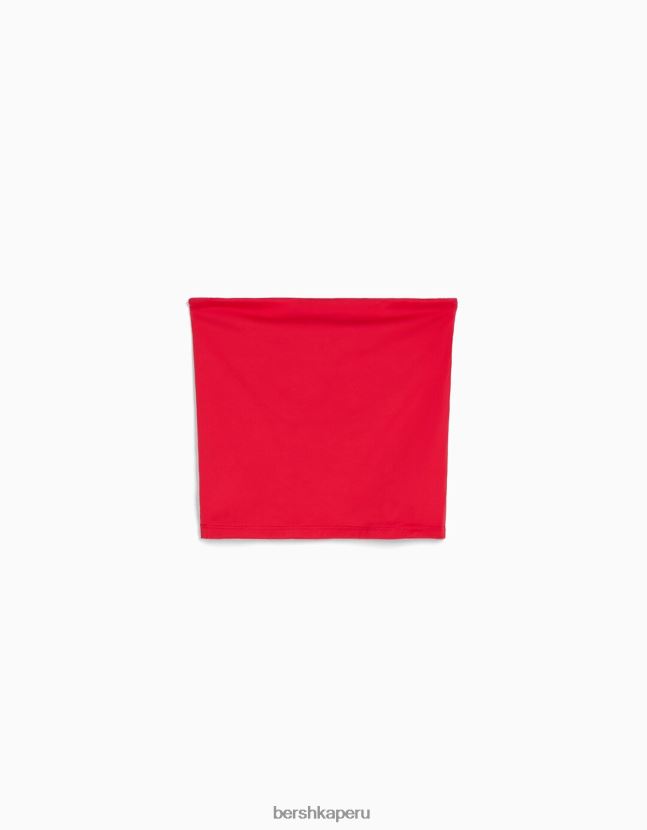 rojo Bershka mujer parte superior bandeau 806J6B665