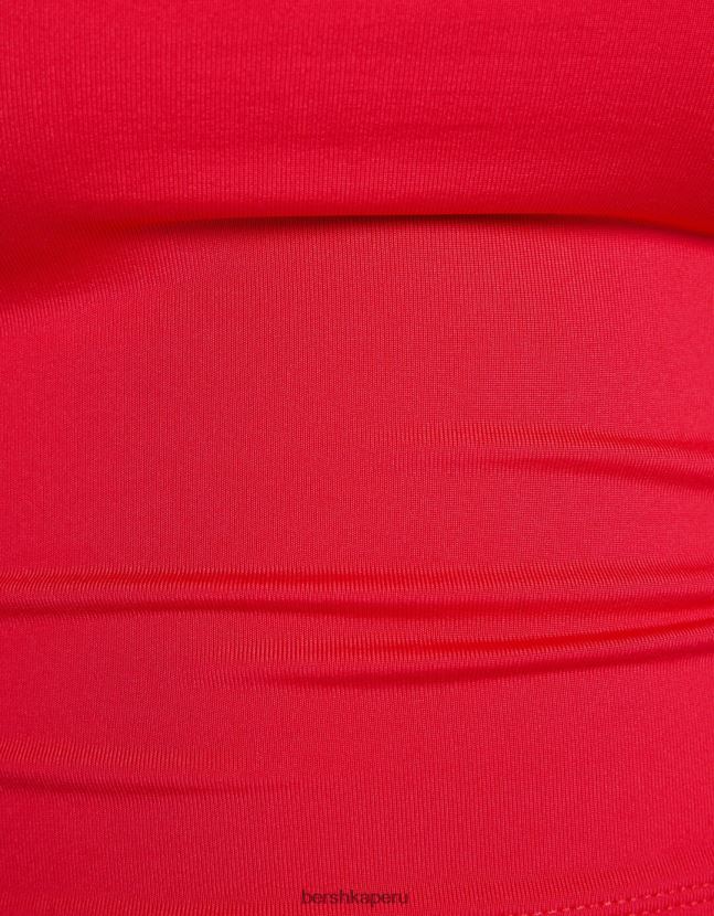 rojo Bershka mujer parte superior bandeau 806J6B665