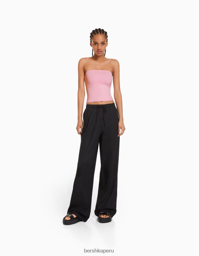 rosa Bershka mujer parte superior bandeau 806J6B666