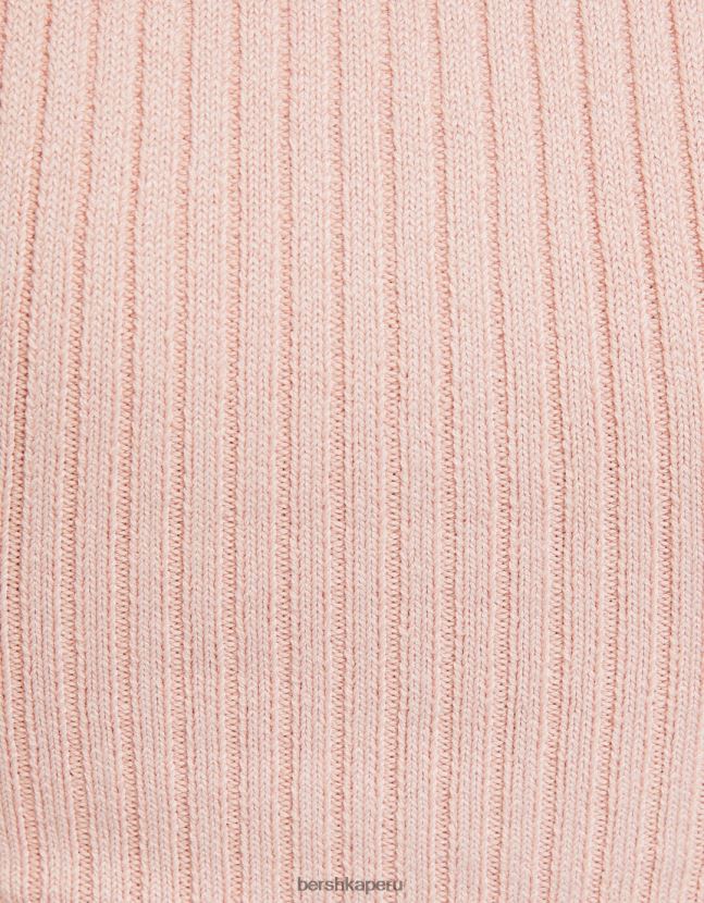 rosa Bershka mujer top de punto sin mangas 806J6B841