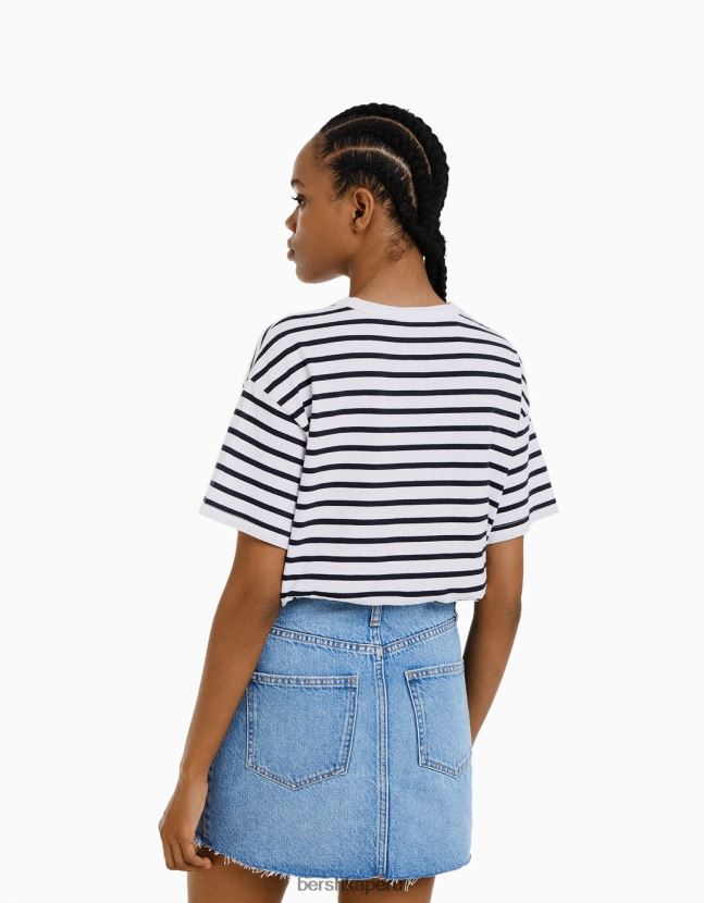 Armada Bershka mujer camiseta oversize de manga corta 806J6B320