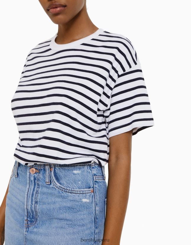 Armada Bershka mujer camiseta oversize de manga corta 806J6B320