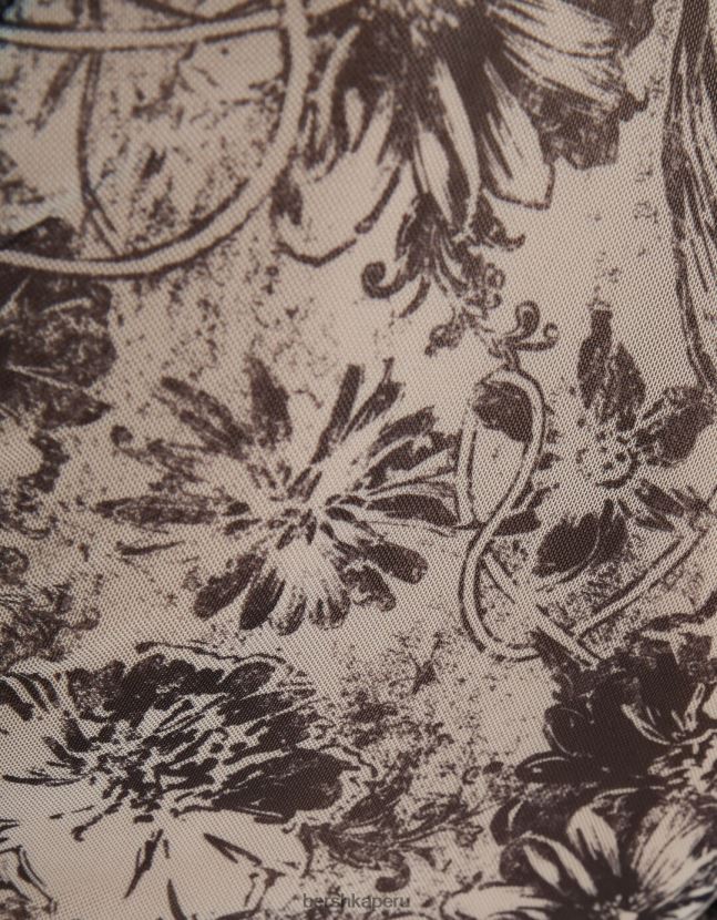 arena Bershka mujer camiseta de manga larga con manga raglán de tul 806J6B427