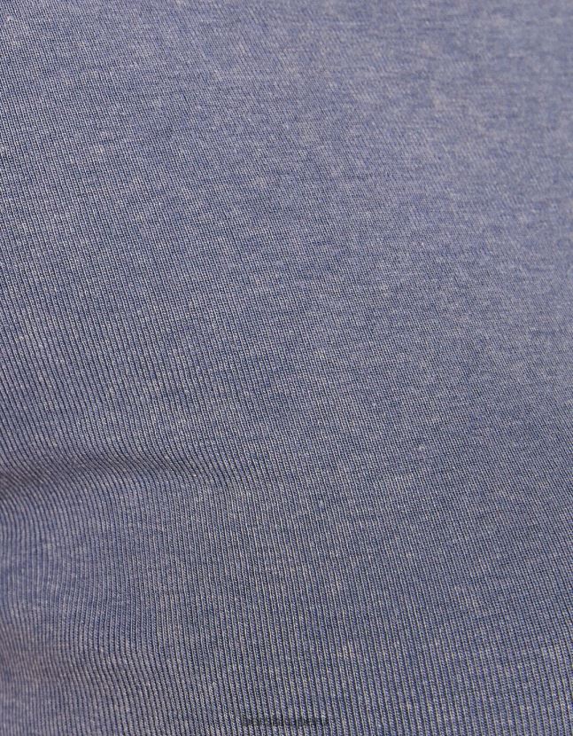 azul oscuro Bershka mujer camiseta ajustada de manga corta 806J6B480