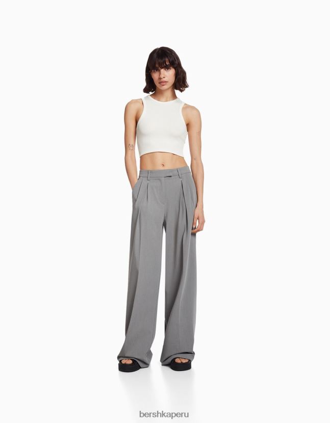 blanco Bershka mujer camiseta sin mangas con pedrería en la espalda 806J6B525