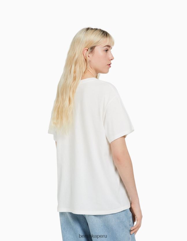 blanquecino Bershka mujer camiseta de manga corta con estampado de dumbo 806J6B298