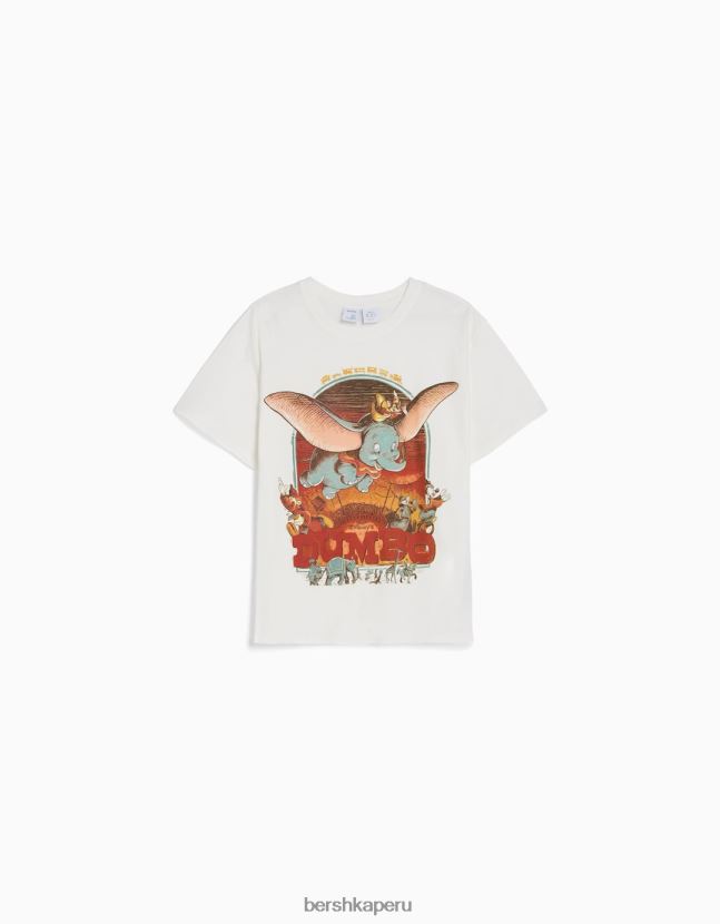 blanquecino Bershka mujer camiseta de manga corta con estampado de dumbo 806J6B298