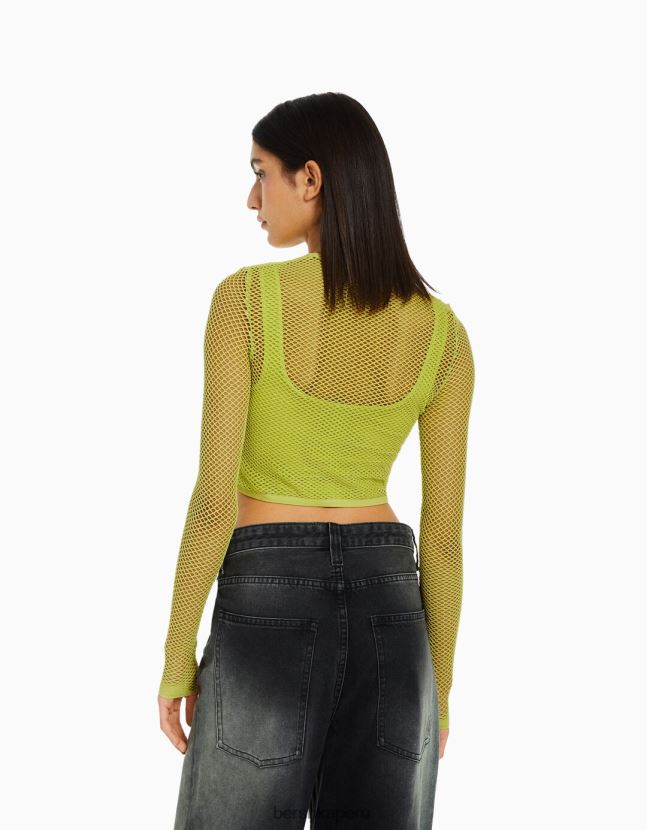 cal Bershka mujer playera de manga larga sin costuras 806J6B526