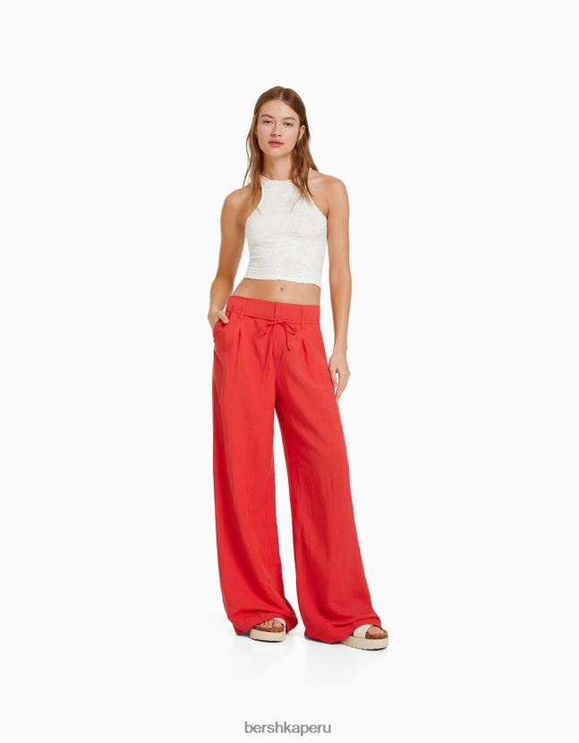 crema Bershka mujer camiseta sin mangas texturizada con cuello de nadador 806J6B376