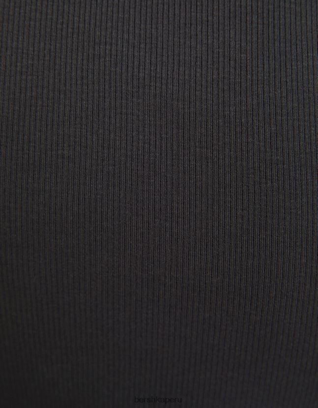 exclusivo Bershka mujer camiseta de canalé manga corta 806J6B353