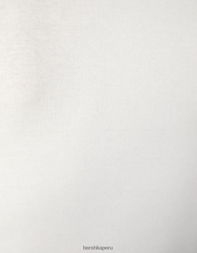 exclusivo Bershka mujer camiseta de manga larga con cuello de pico fruncido 806J6B549