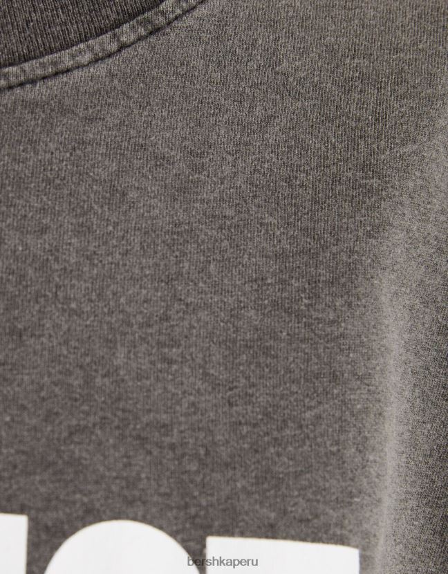 gris Bershka mujer camiseta de manga corta con estampado de tupac 806J6B2068