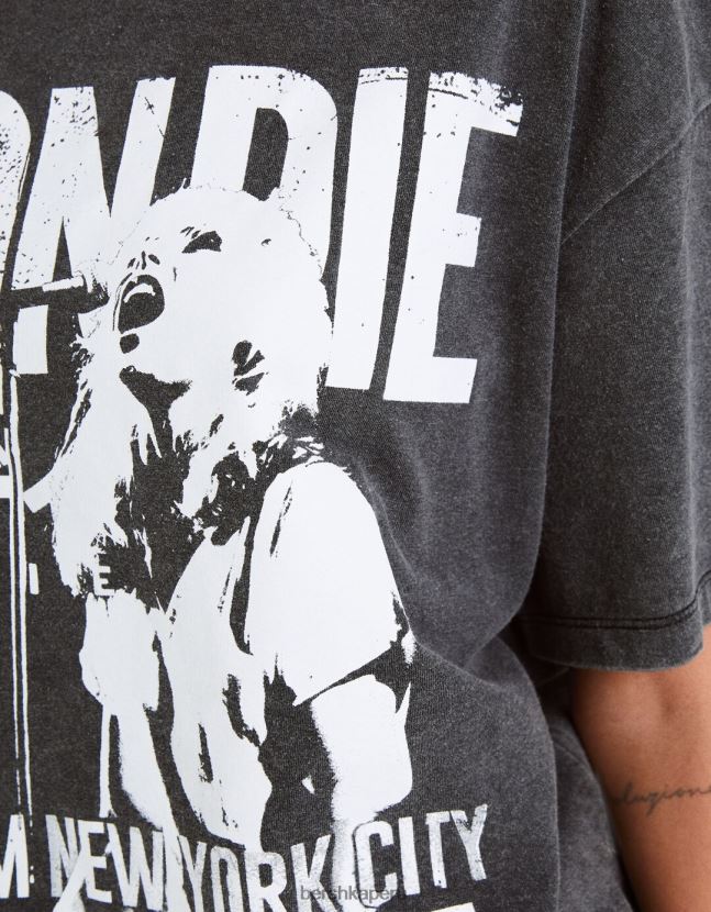 gris Bershka mujer playera de manga corta con estampado blondie 806J6B551