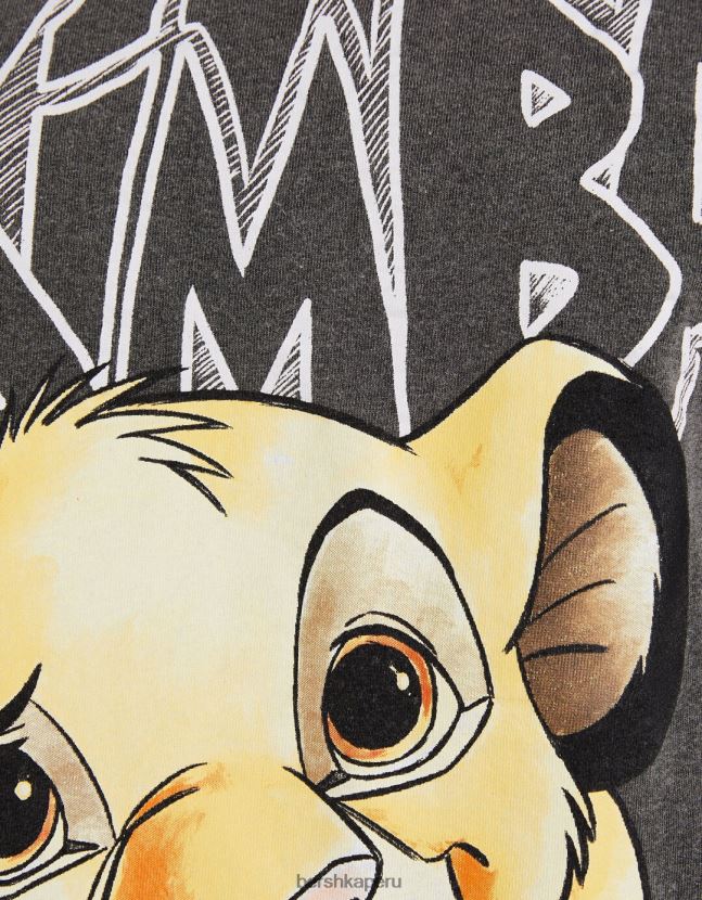 gris Bershka mujer playera de manga corta con estampado de simba 806J6B600