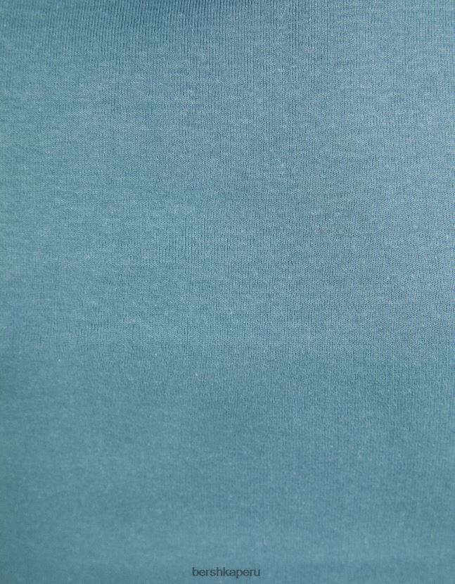 lavado azul Bershka mujer camiseta de manga corta con cuello redondo 806J6B568