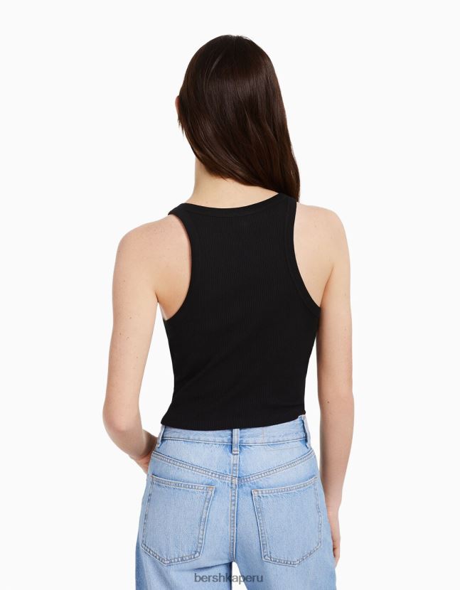 multicolor Bershka mujer Pack de 2 tops de canalé sin mangas 806J6B307