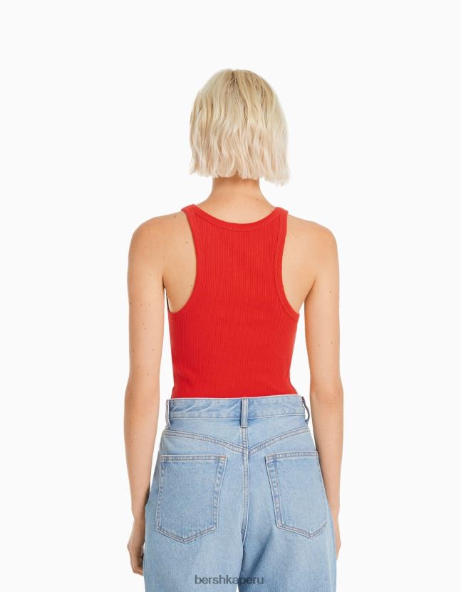 multicolor Bershka mujer Pack de 2 tops de canalé sin mangas 806J6B308
