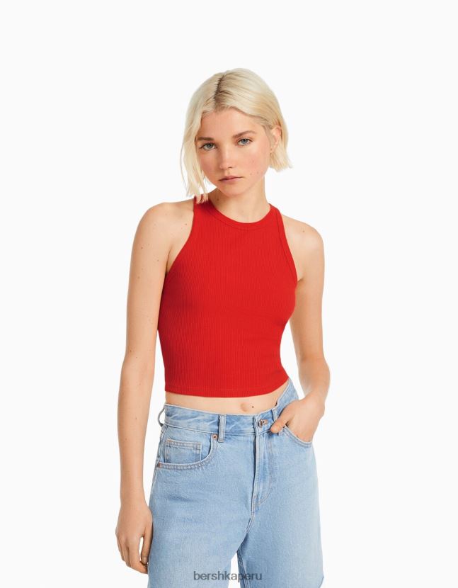 multicolor Bershka mujer Pack de 2 tops de canalé sin mangas 806J6B308
