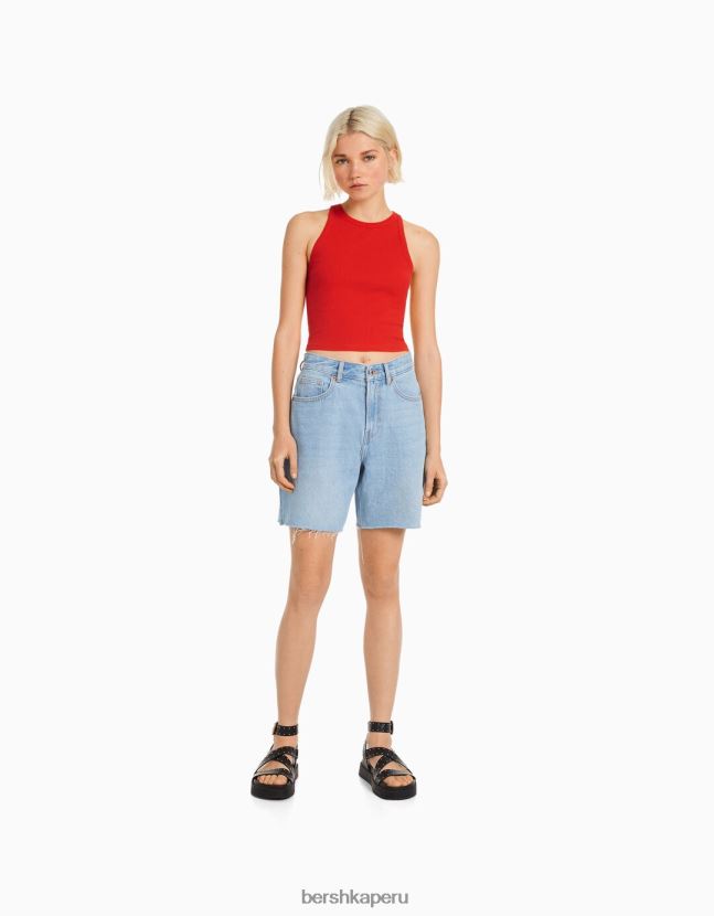 multicolor Bershka mujer Pack de 2 tops de canalé sin mangas 806J6B308
