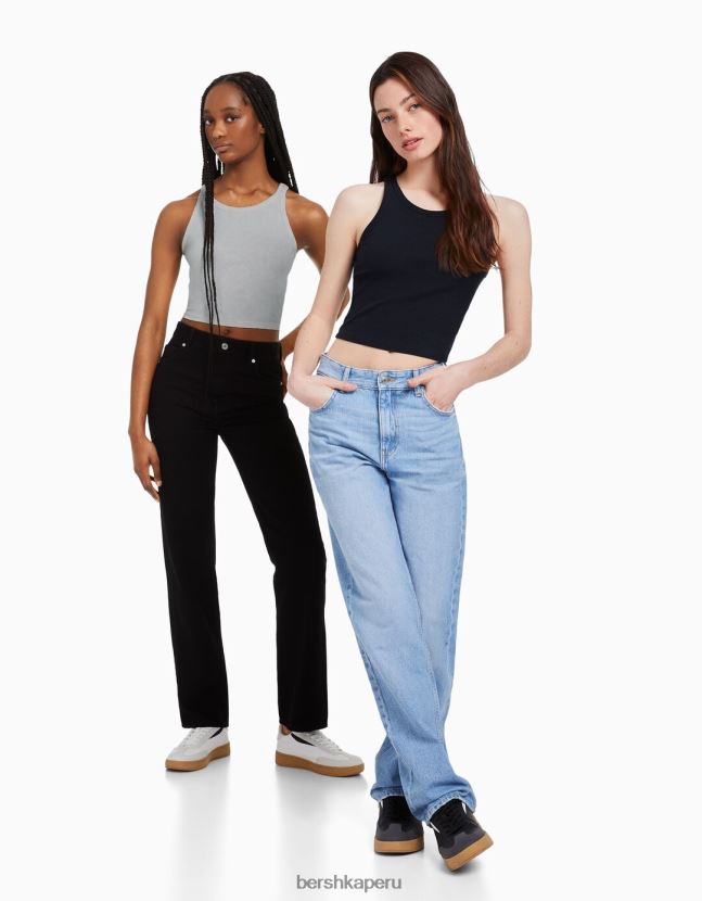 multicolor Bershka mujer Pack de 2 tops de canalé sin mangas 806J6B309
