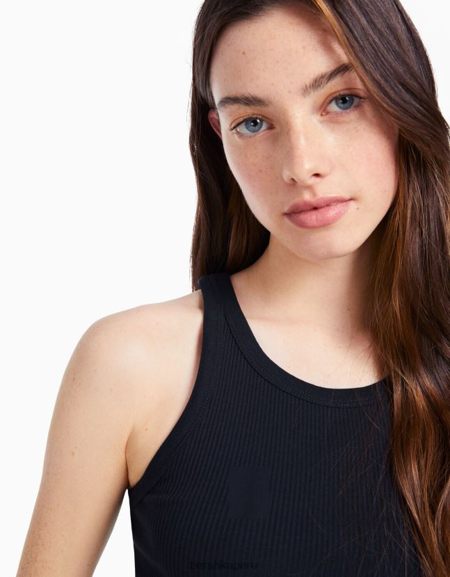 multicolor Bershka mujer Pack de 2 tops de canalé sin mangas 806J6B309