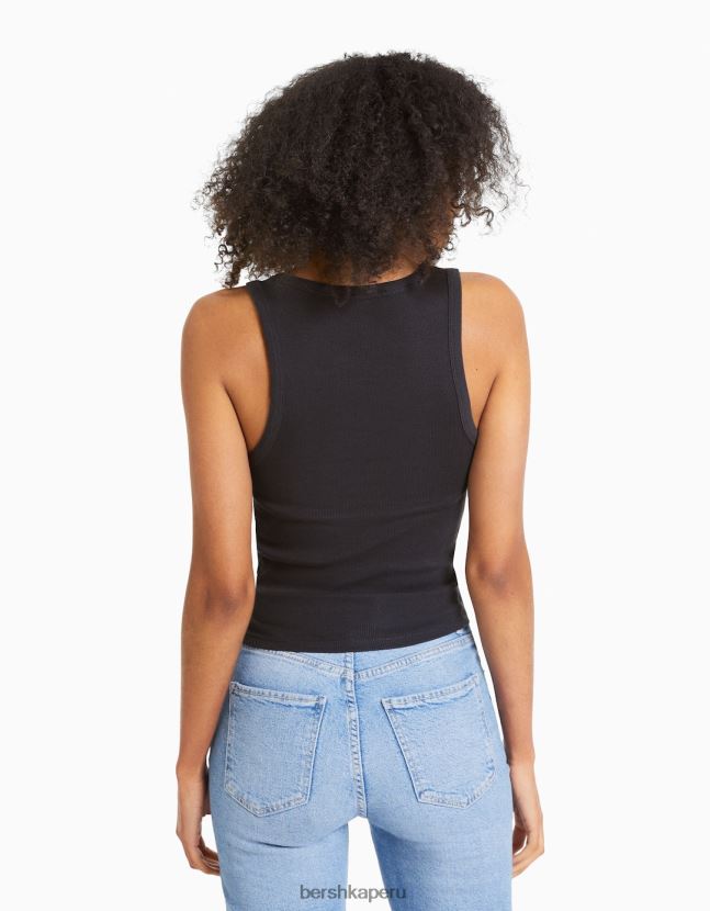 multicolor Bershka mujer Pack de 2 tops de canalé sin mangas 806J6B402