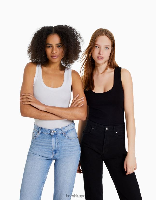multicolor Bershka mujer Pack de 2 tops de canalé sin mangas 806J6B403