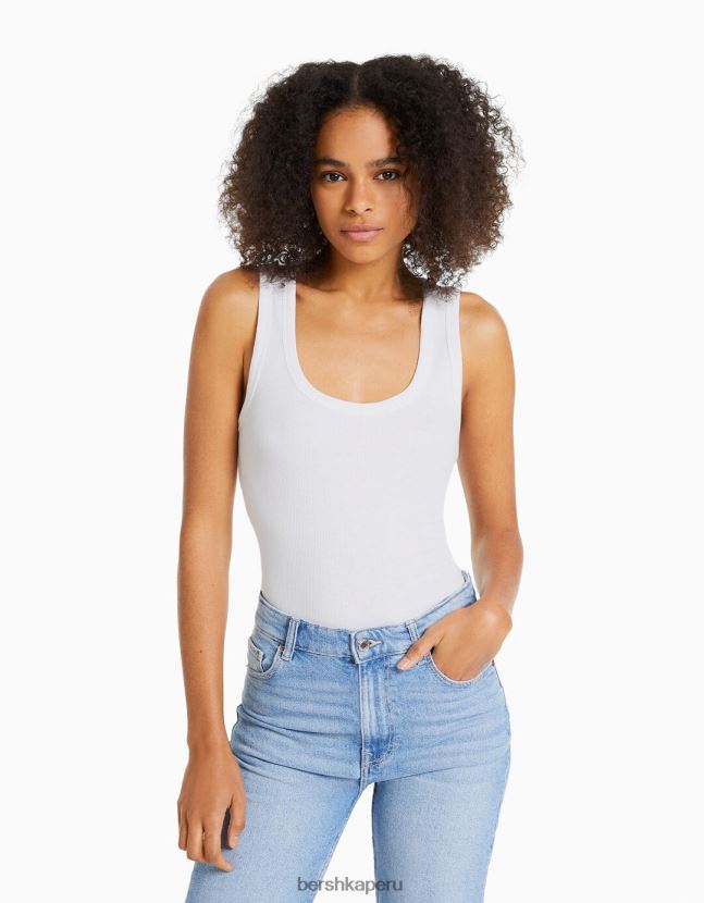 multicolor Bershka mujer Pack de 2 tops de canalé sin mangas 806J6B403