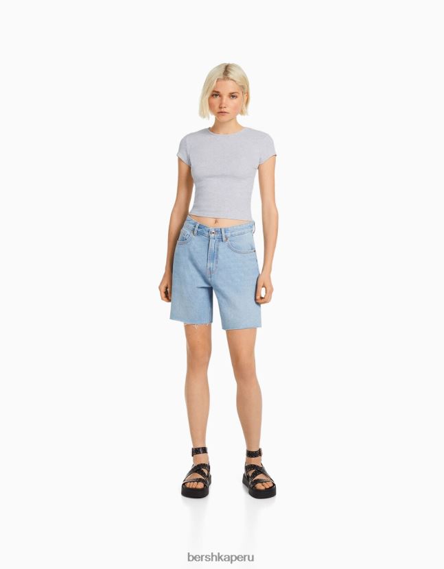 multicolor Bershka mujer pack de 2 camisetas canalé manga corta 806J6B330
