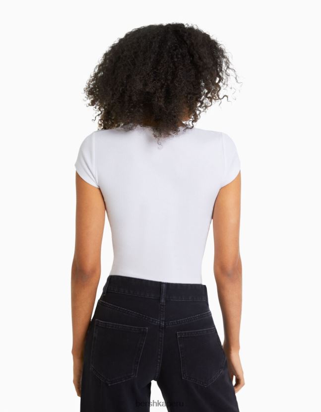multicolor Bershka mujer pack de 2 camisetas canalé manga corta 806J6B331