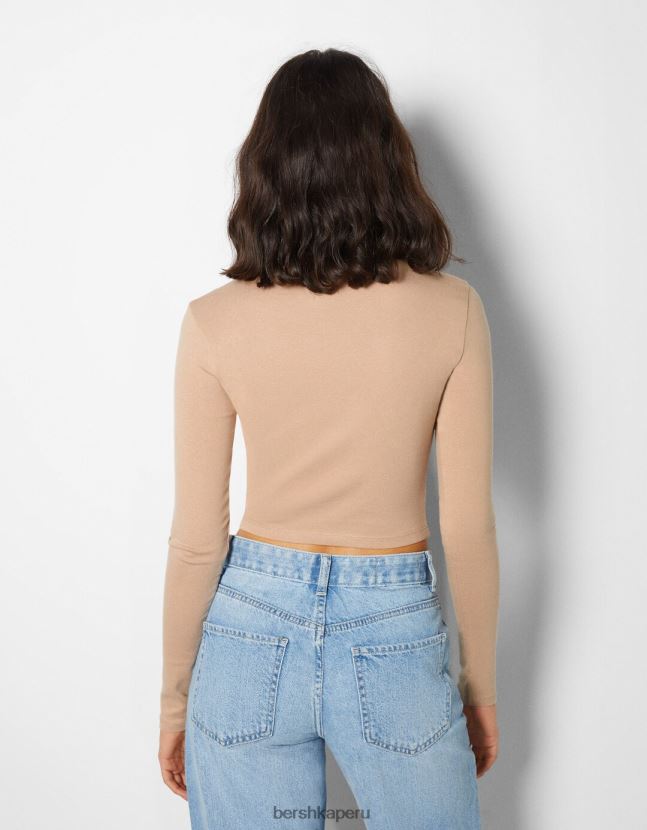 multicolor Bershka mujer pack de 2 camisetas manga larga cuello alto 806J6B573