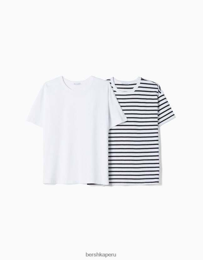 multicolor Bershka mujer pack de 2 camisetas oversize de manga corta 806J6B636