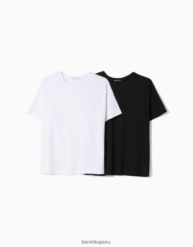 multicolor Bershka mujer pack de 2 camisetas oversize de manga corta 806J6B637