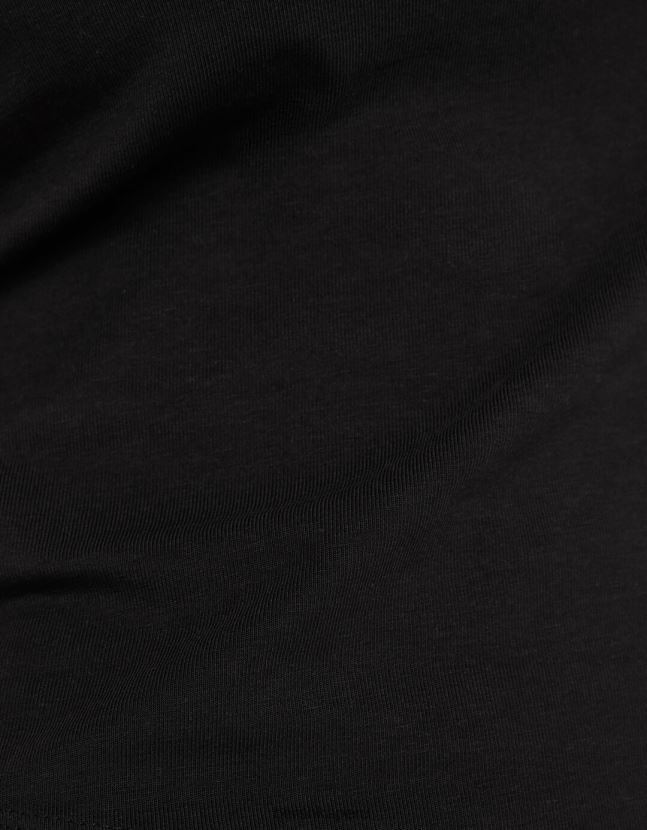 negro Bershka mujer camiseta ajustada de manga corta 806J6B619