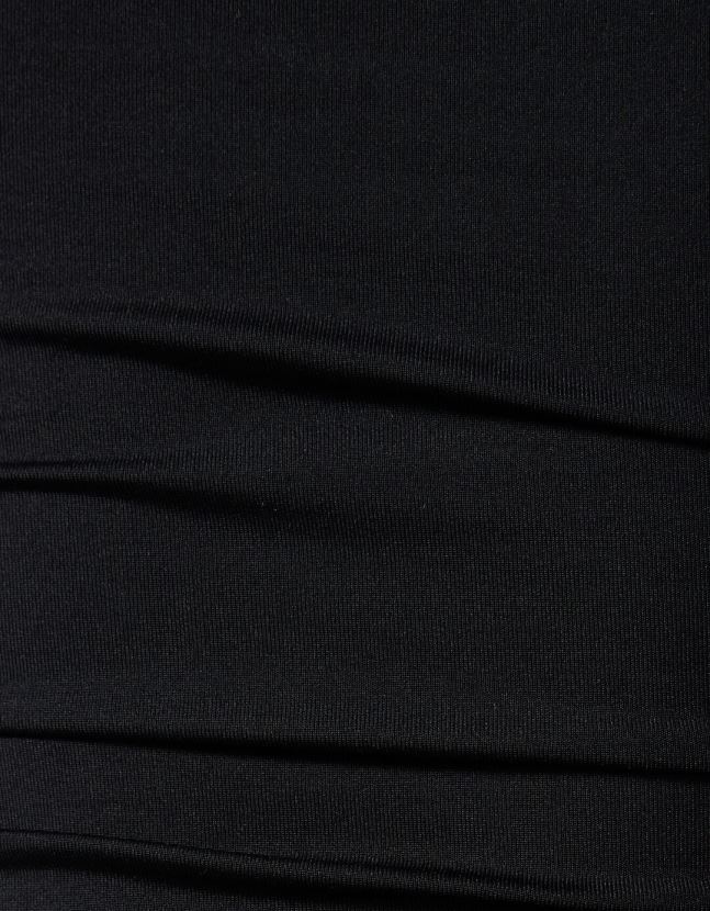 negro Bershka mujer camiseta de manga larga con hombros descubiertos y detalle fruncido 806J6B565
